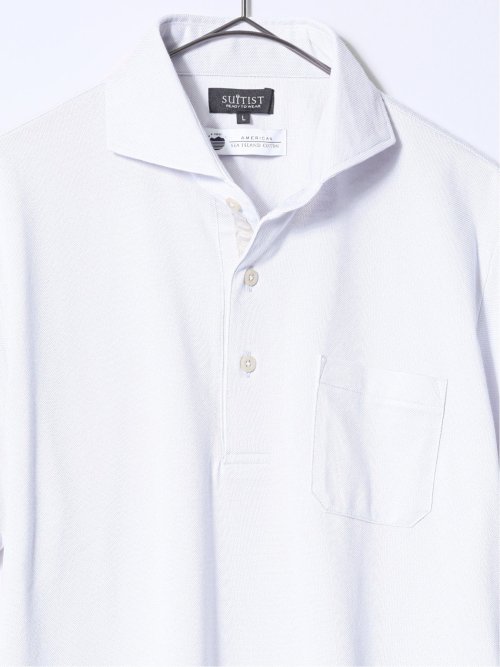 アメリカンシーアイランドコットン 鹿の子半袖ポロシャツ