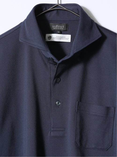 アメリカンシーアイランドコットン 鹿の子半袖ポロシャツ