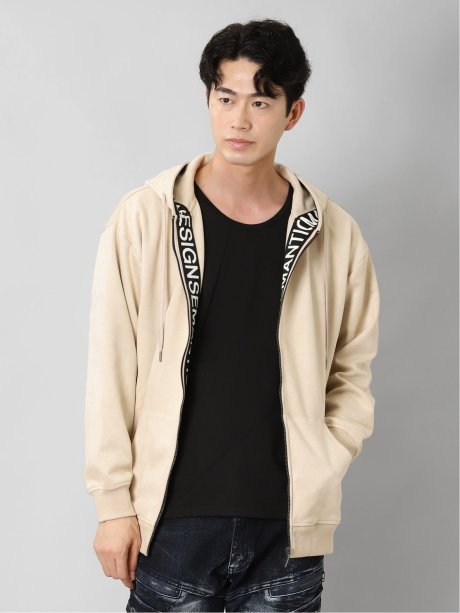 ニットスエード トリミング BIGパーカー