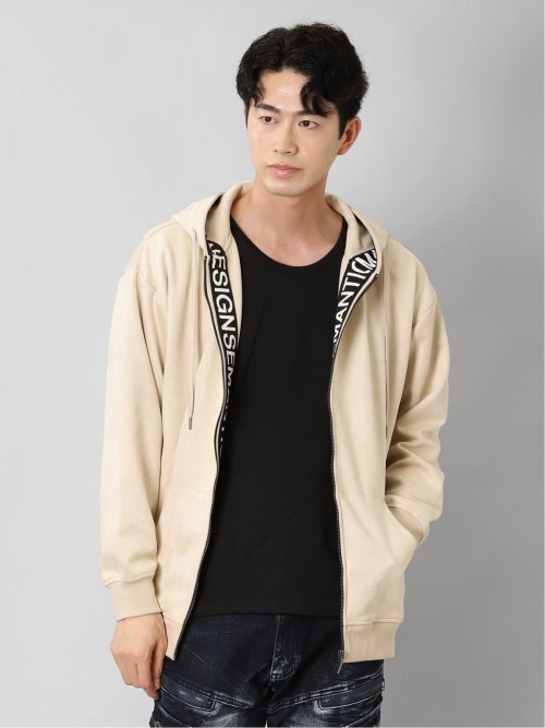 ニットスエード トリミング BIGパーカー