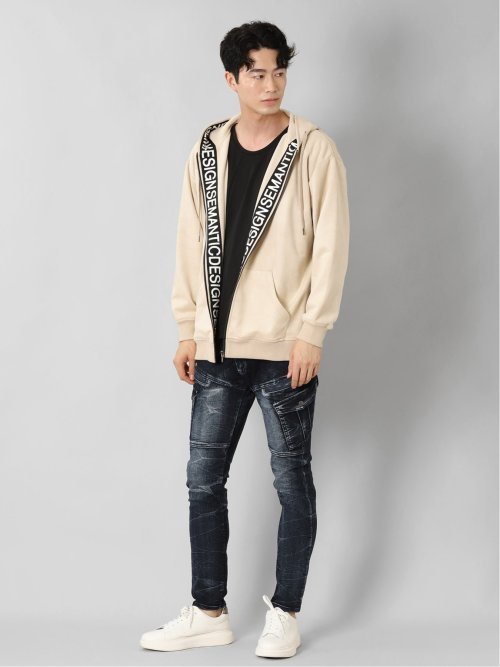 ニットスエード トリミング BIGパーカー