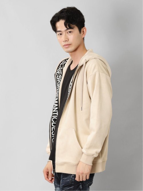 ニットスエード トリミング BIGパーカー