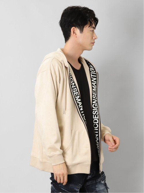 ニットスエード トリミング BIGパーカー