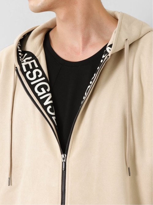 ニットスエード トリミング BIGパーカー