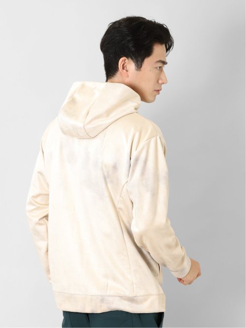 ニットスエード 斑プリント ルーズプルパーカー