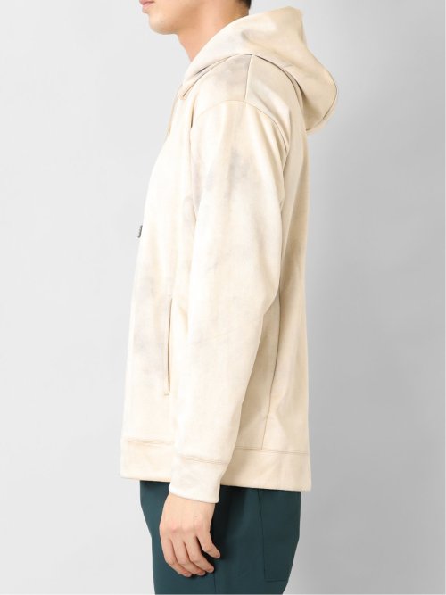 ニットスエード 斑プリント ルーズプルパーカー