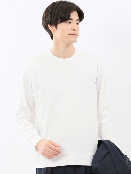【DRESS T-SHIRT】シルケットスムス スロープネック 長袖Tシャツ
