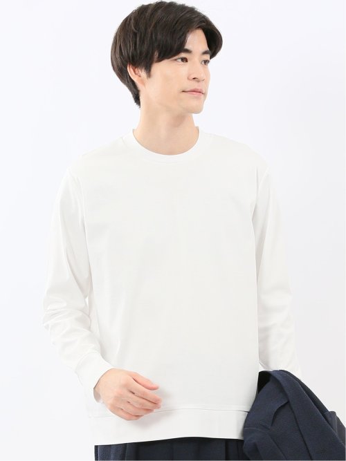 【DRESS T-SHIRT】シルケットスムス スロープネック 長袖Tシャツ