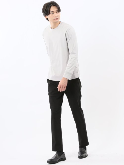 【DRESS T-SHIRT】シルケットスムス スロープネック 長袖Tシャツ