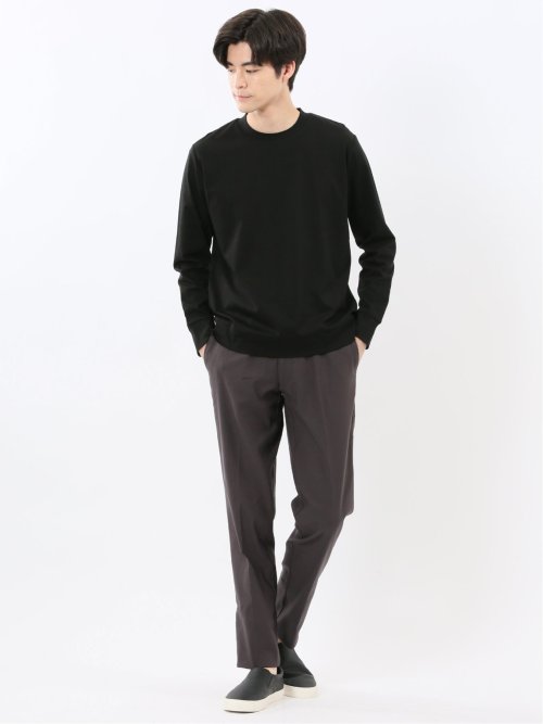 【DRESS T-SHIRT】シルケットスムス スロープネック 長袖Tシャツ