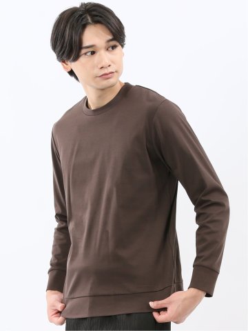 【DRESS T-SHIRT】シルケットスムス スロープネック 長袖Tシャツ