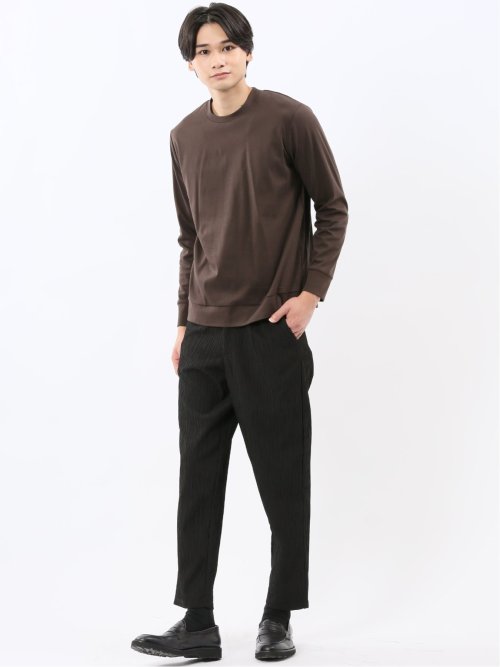 【DRESS T-SHIRT】シルケットスムス スロープネック 長袖Tシャツ