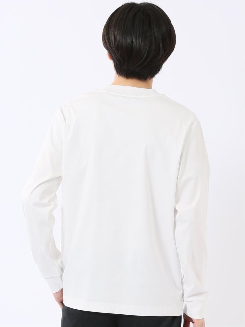 Tシャツ メンズ 長袖 ストレッチ UV 綿 コットン 無地 シルケット スムス スロープネック ドレスT