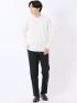 Tシャツ メンズ 長袖 ストレッチ UV 綿 コットン 無地 シルケット スムス スロープネック ドレスT