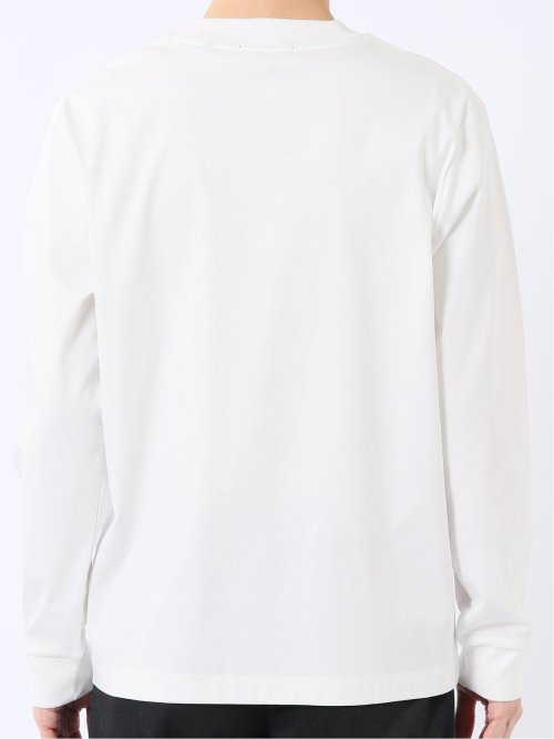 Tシャツ メンズ 長袖 ストレッチ UV 綿 コットン 無地 シルケット スムス スロープネック ドレスT