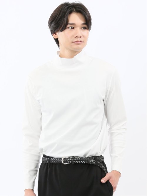 【DRESS T-SHIRT】シルケットスムス ハイネック 長袖Tシャツ