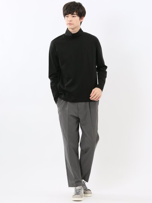 【DRESS T-SHIRT】シルケットスムス ハイネック 長袖Tシャツ