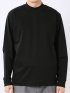 Tシャツ メンズ 長袖 ストレッチ UV 綿 コットン 無地 シルケット スムス モックネック ドレスT