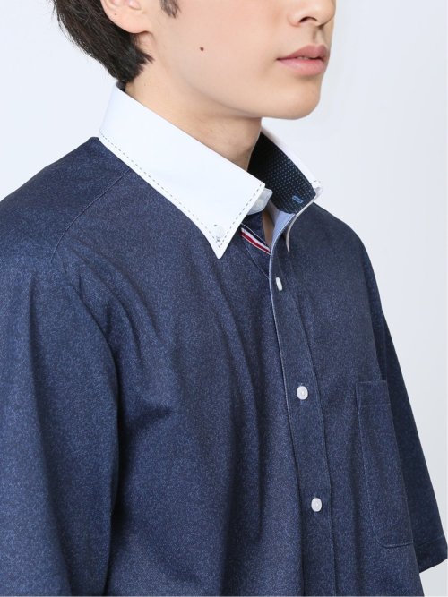 Biz トリコット ボタンダウン半袖 ビズシャツ