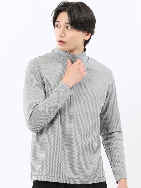 【DRESS T-SHIRT】シルケットスムス ハイネック 長袖Tシャツ