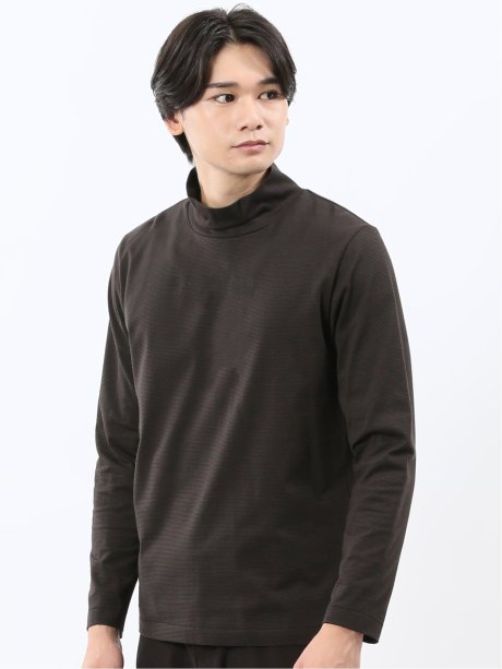【DRESS T-SHIRT】シルケットスムス ハイネック 長袖Tシャツ