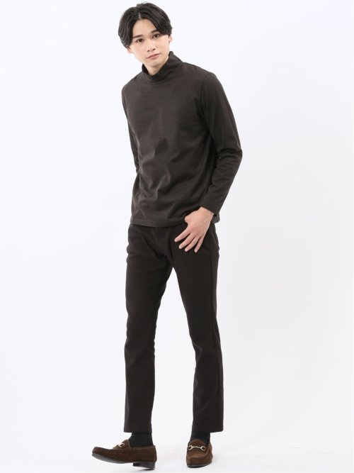 【DRESS T-SHIRT】シルケットスムス ハイネック 長袖Tシャツ
