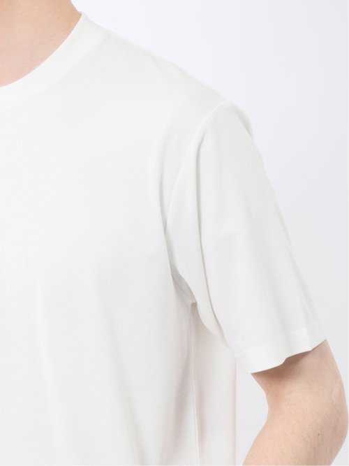 【DRESS T-SHIRT】レーヨン混ストレッチ スロープネック半袖Tシャツ