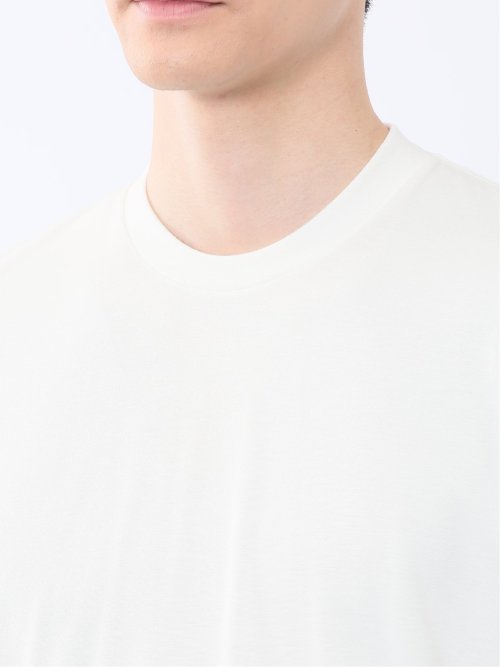 【DRESS T-SHIRT】レーヨン混ストレッチ スロープネック半袖Tシャツ