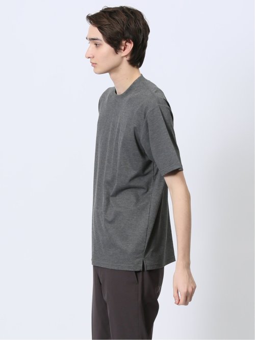 【DRESS T-SHIRT】レーヨン混ストレッチ スロープネック半袖Tシャツ