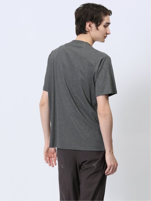 【DRESS T-SHIRT】レーヨン混ストレッチ スロープネック半袖Tシャツ