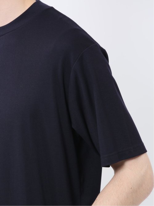 【DRESS T-SHIRT】レーヨン混ストレッチ スロープネック半袖Tシャツ