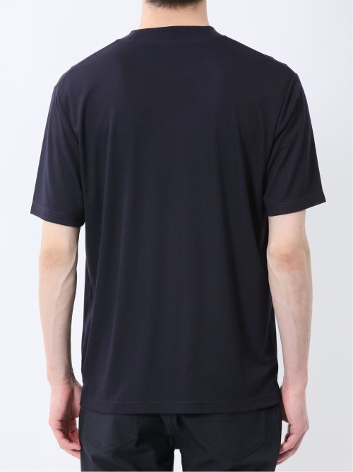 【DRESS T-SHIRT】レーヨン混ストレッチ スロープネック半袖Tシャツ