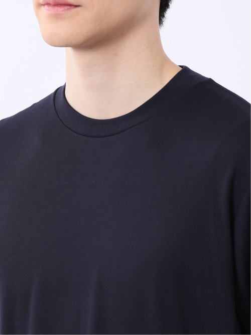 【DRESS T-SHIRT】レーヨン混ストレッチ スロープネック半袖Tシャツ