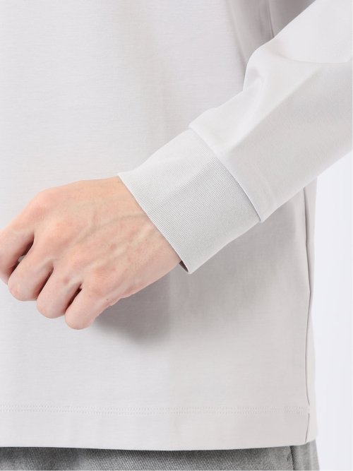 Tシャツ メンズ 長袖 ストレッチ 抗菌防臭 UV 綿 コットン 無地 シルケット スムス タートルネック ドレスT