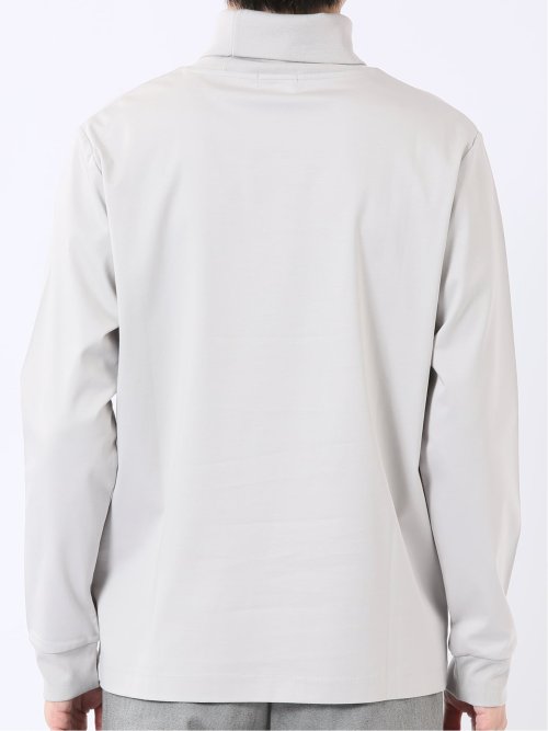 Tシャツ メンズ 長袖 ストレッチ 抗菌防臭 UV 綿 コットン 無地 シルケット スムス タートルネック ドレスT