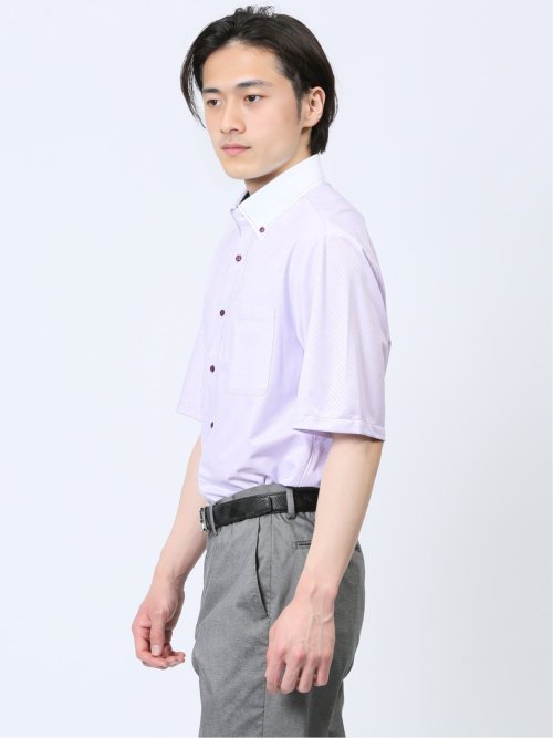 Biz トリコット ボタンダウン半袖 ビズシャツ