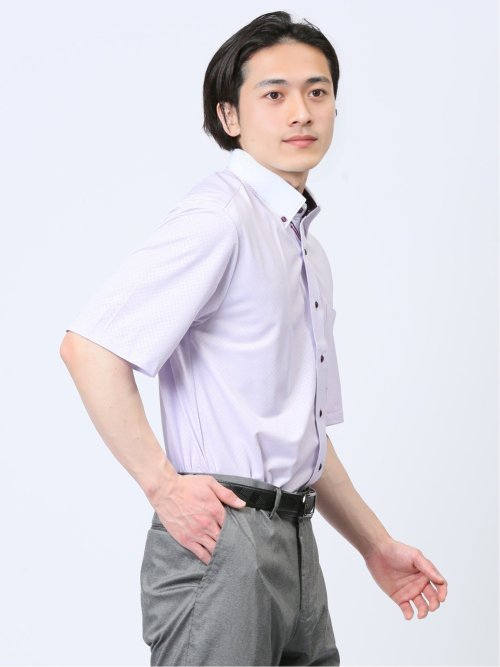 Biz トリコット ボタンダウン半袖 ビズシャツ