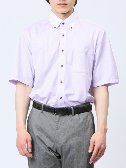 Biz トリコット ボタンダウン半袖 ビズシャツ