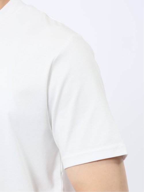 【DRESS T-SHIRT】綿ストレッチ スロープネック半袖Tシャツ