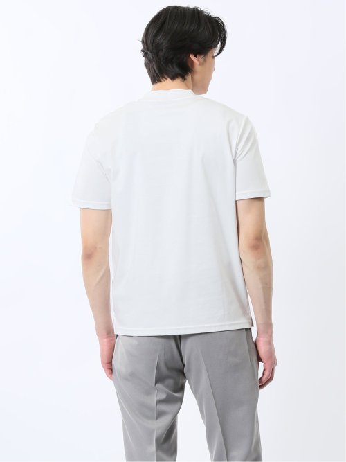 【DRESS T-SHIRT】綿ストレッチ スロープネック半袖Tシャツ