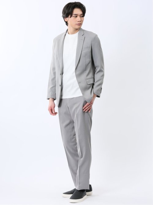 【DRESS T-SHIRT】綿ストレッチ スロープネック半袖Tシャツ