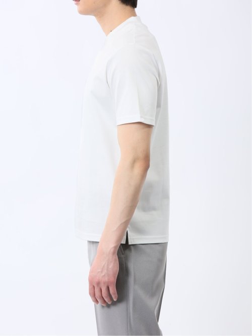 【DRESS T-SHIRT】綿ストレッチ スロープネック半袖Tシャツ