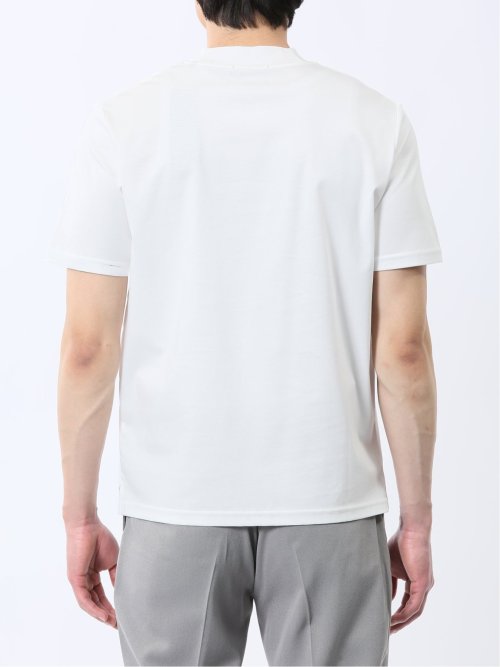 【DRESS T-SHIRT】綿ストレッチ スロープネック半袖Tシャツ