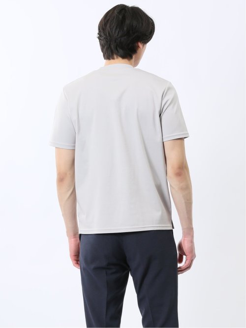 【DRESS T-SHIRT】綿ストレッチ スロープネック半袖Tシャツ