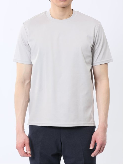 【DRESS T-SHIRT】綿ストレッチ スロープネック半袖Tシャツ