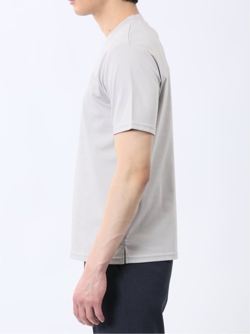 【DRESS T-SHIRT】綿ストレッチ スロープネック半袖Tシャツ