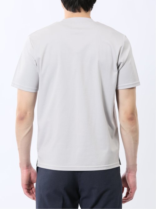 【DRESS T-SHIRT】綿ストレッチ スロープネック半袖Tシャツ