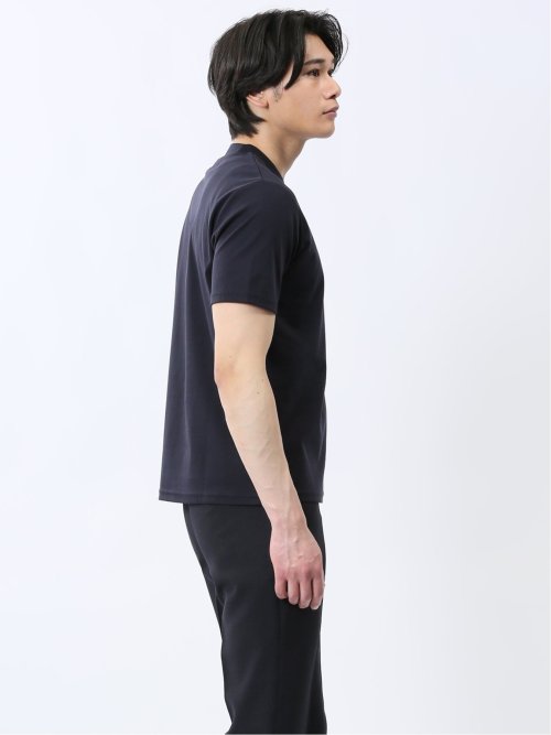 【DRESS T-SHIRT】綿ストレッチ スロープネック半袖Tシャツ