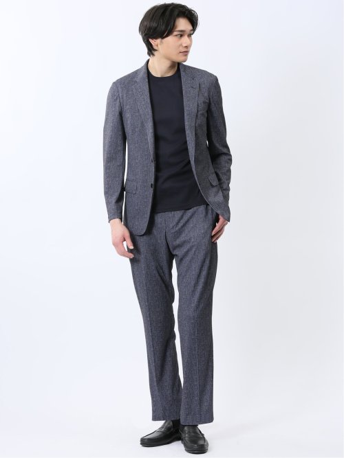 【DRESS T-SHIRT】綿ストレッチ スロープネック半袖Tシャツ