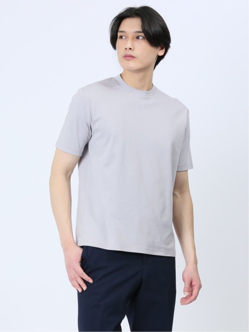 【DRESS T-SHIRT】綿ストレッチ クルーネック半袖Tシャツ